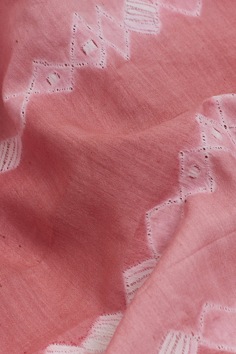 Chalk Pink Shibori Cotton Silk Scarf