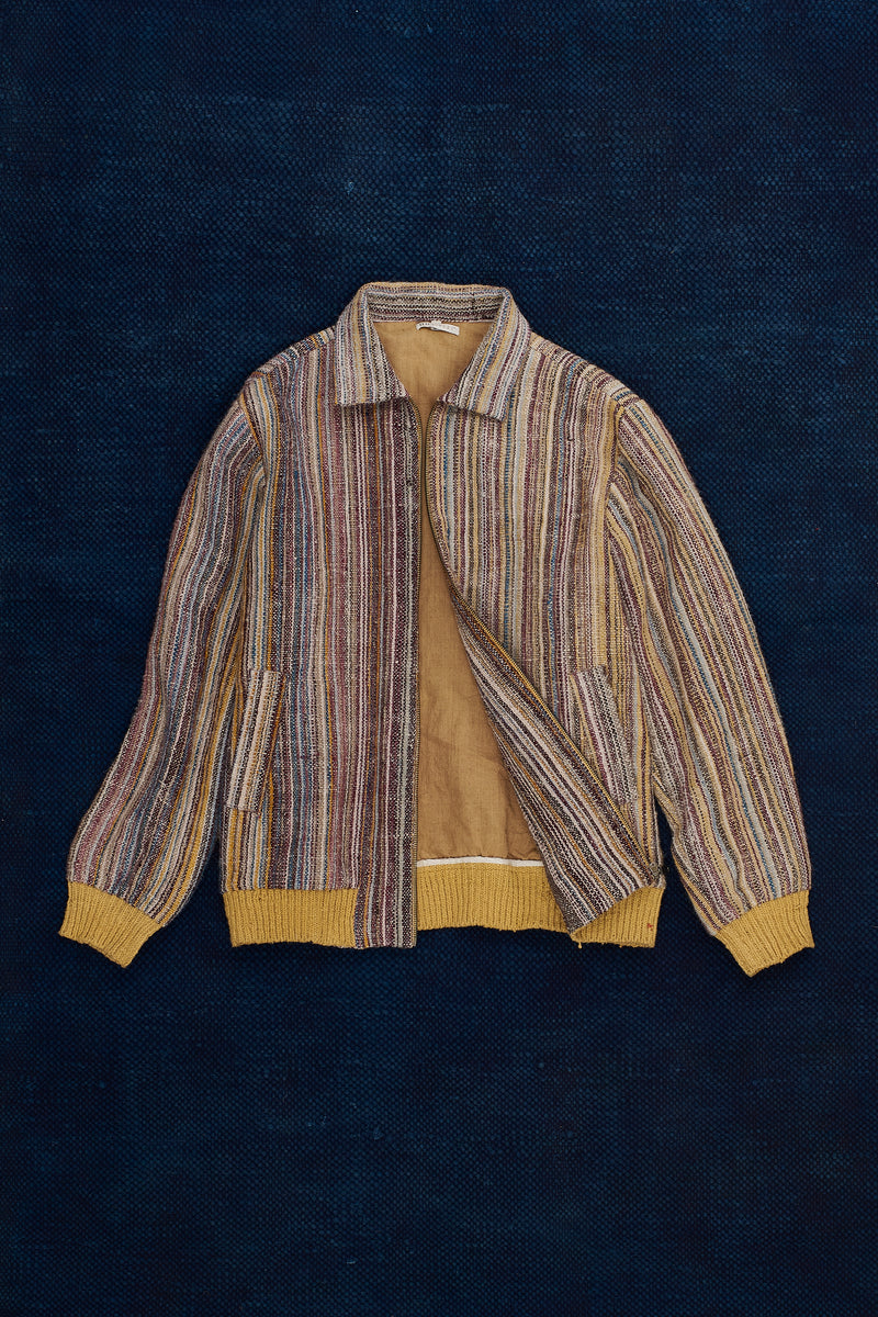 Multi-Coloured Desi Wool Yarn Dyed Stripe Jacket
