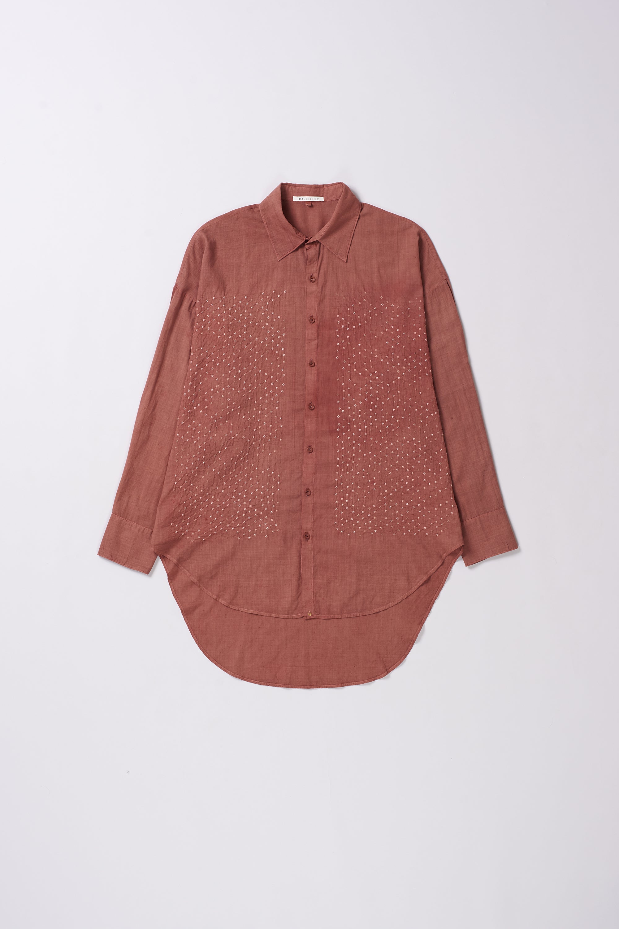 BANDHANI SHIRT IN ROUGH PINK