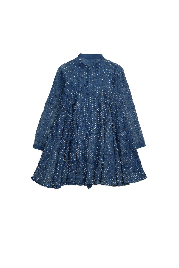 MEDIUM INDIGO SILK BANDHANI TUNIC