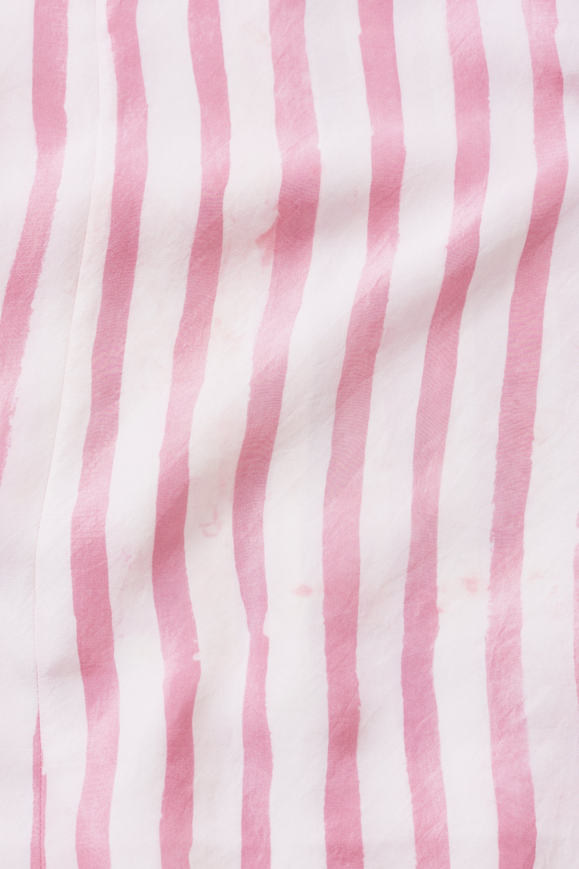 HANDPAINTED STRIPES PINK WOOD SHIRT DRESS