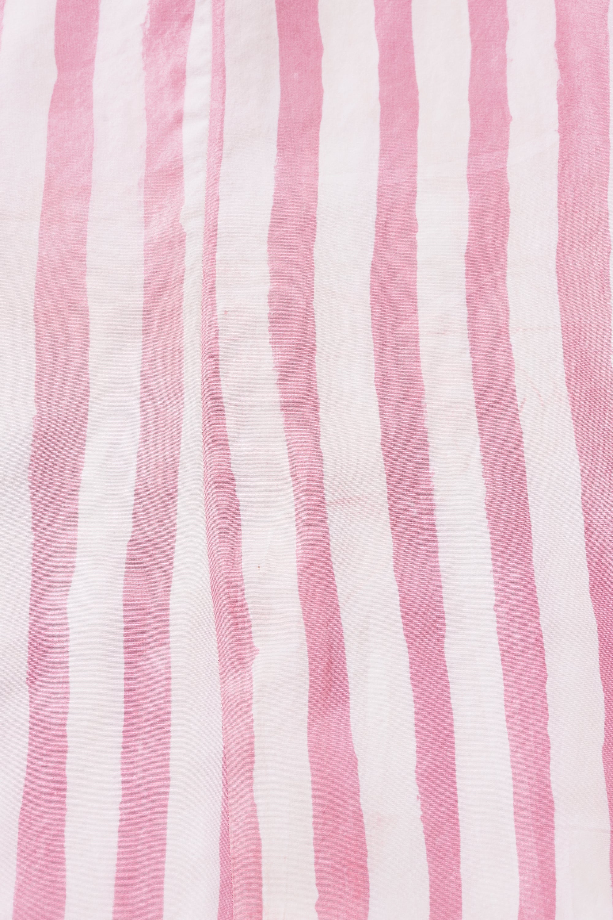 HANDPAINTED STRIPES PINK WOOD SHIRT DRESS