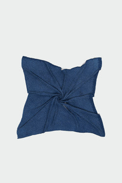 MEDIUM INDIGO SILK BANDHANI SQUARE SCARF