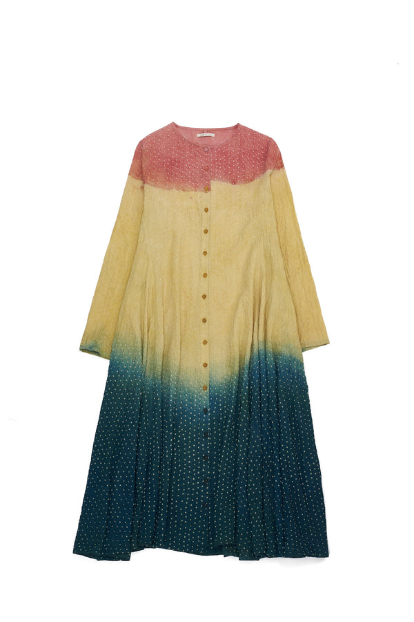 Multi Colour Bandhani Cotton Women's Dress