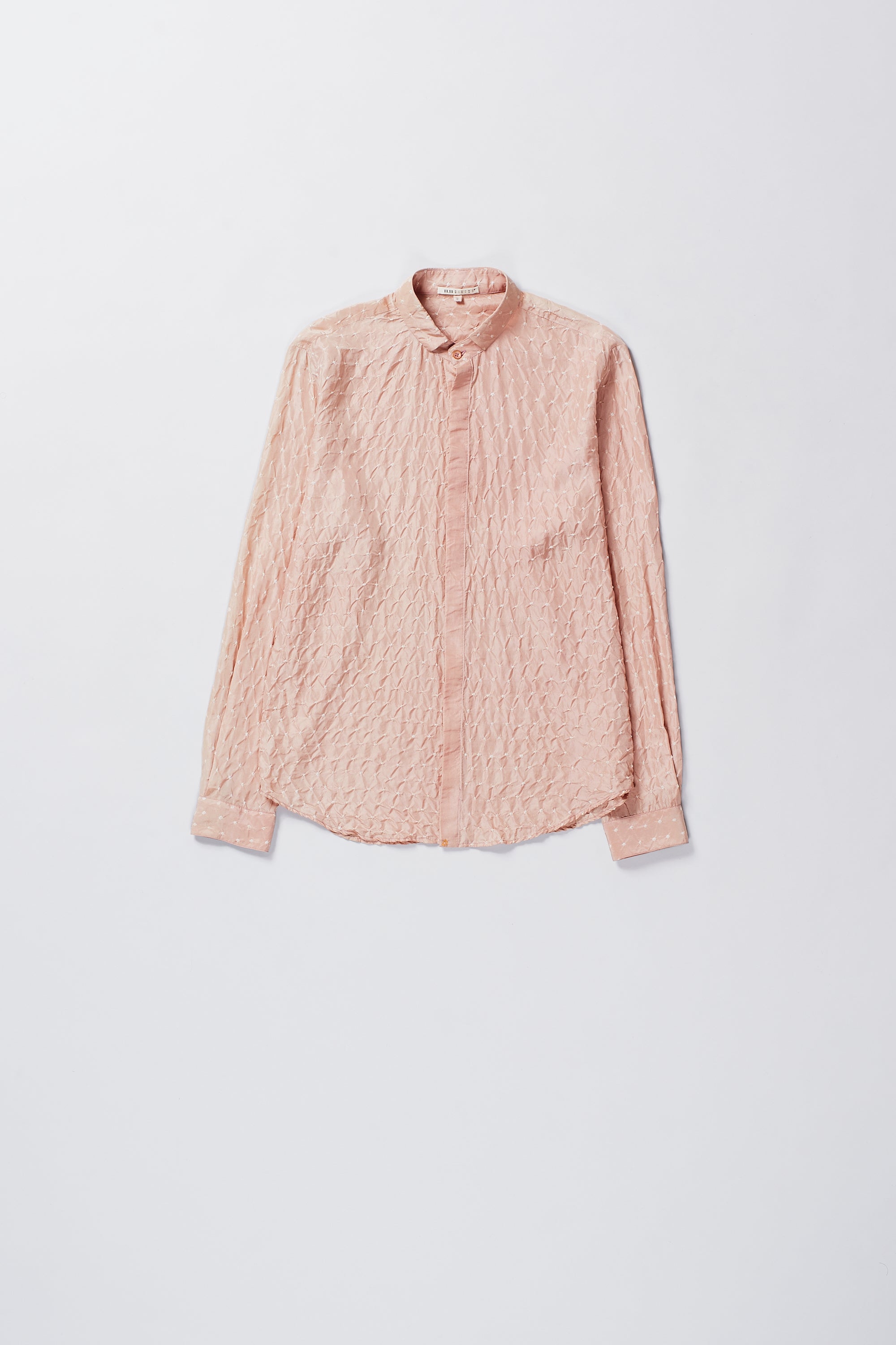 CHALK PINK ALL OVER BANDHANI SOFT SILK SHIRT