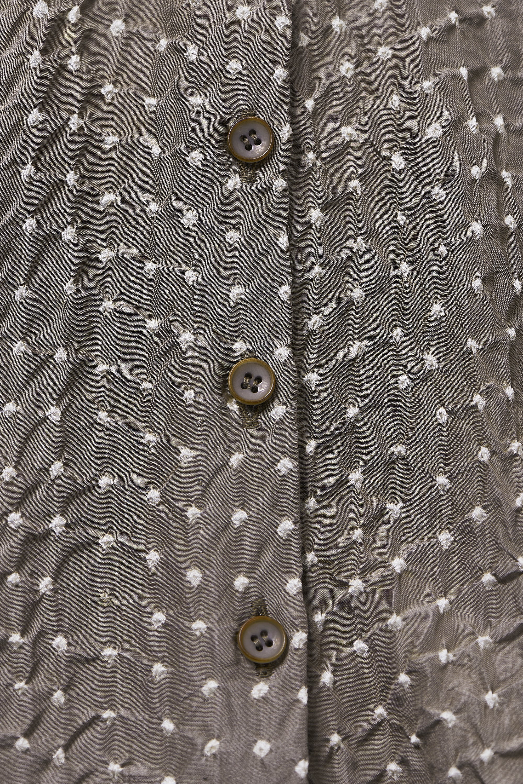 FLARED SILK HANDPAINTED BANDHANI SHIRT IN CHARCOAL