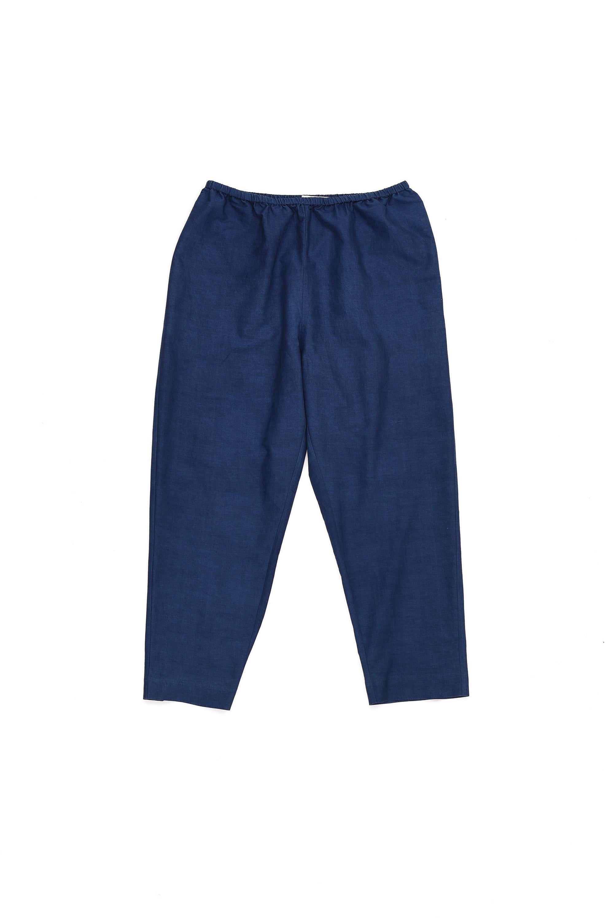 Medium Indigo Cotton Silk Blend Unisex Pants
