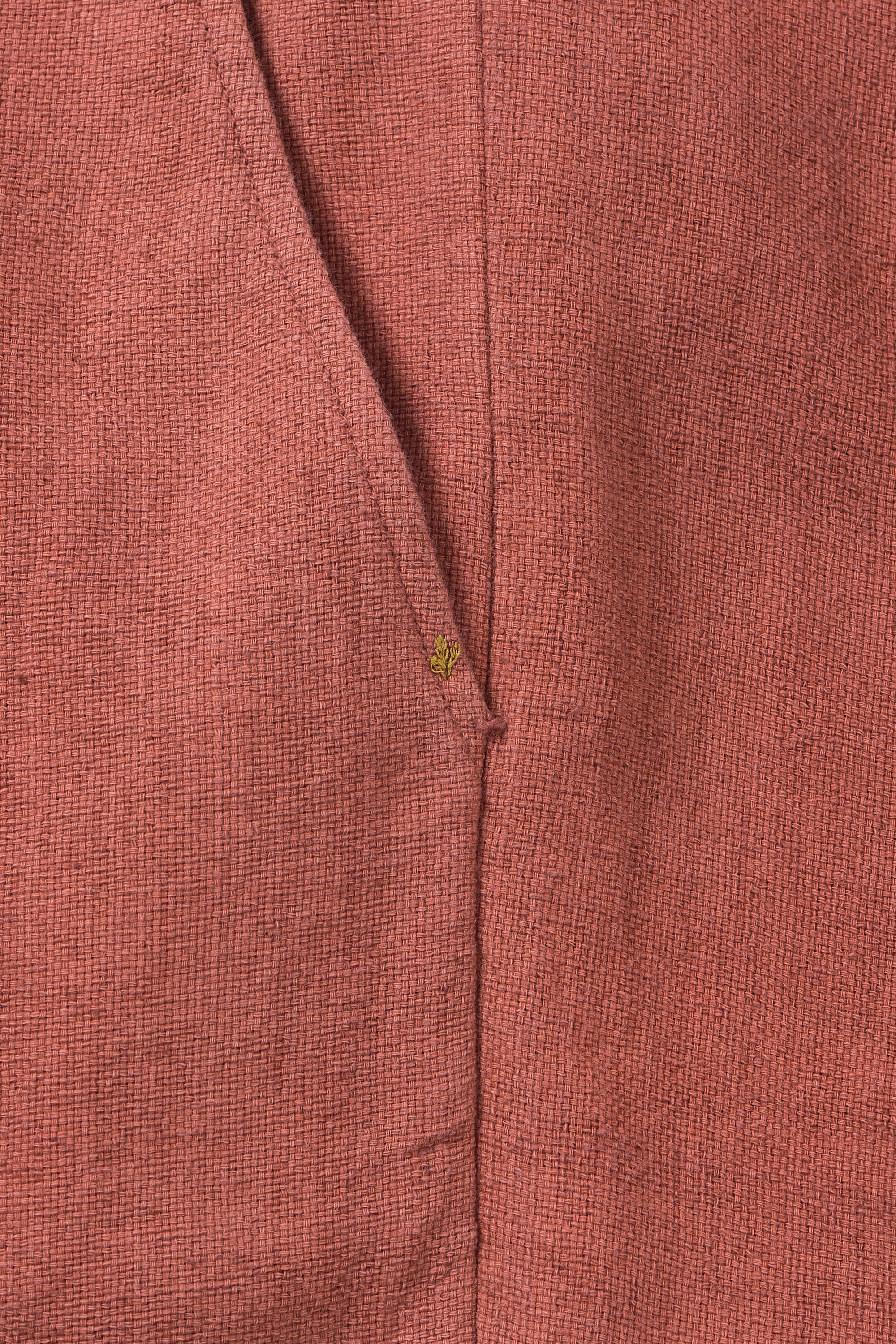 ROUGE PINK TEXTURED SOLID STRAIGHT FIT COTTON TROUSER