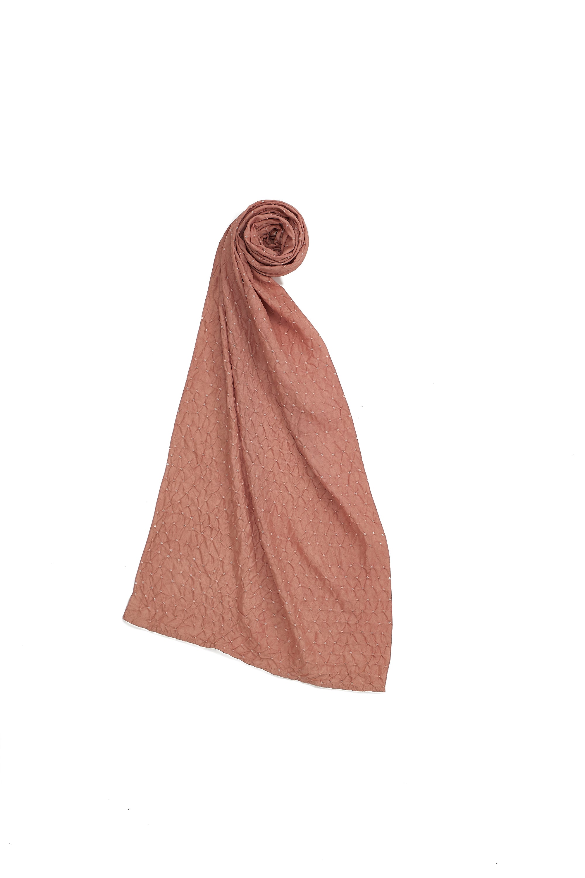 CHALK PINK COTTON BANDHANI SCARF