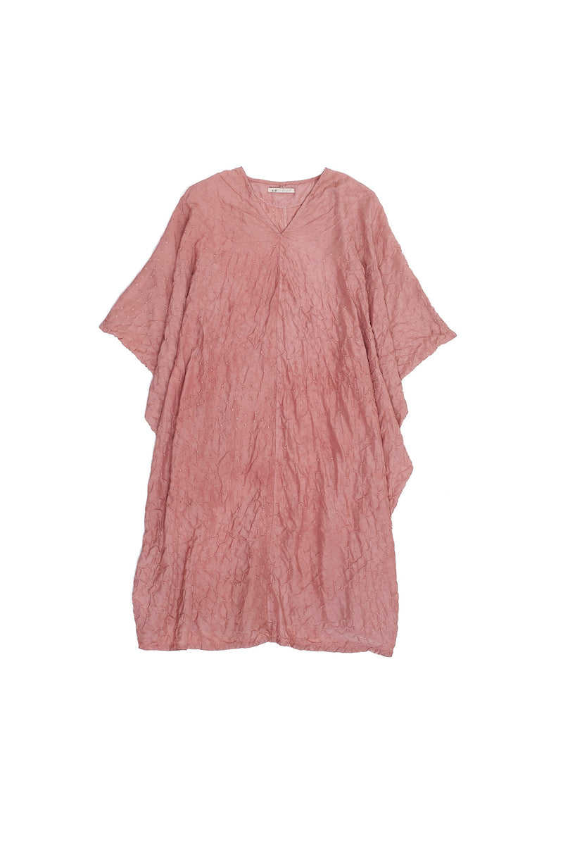 CHALK PINK SILK BANDHANI WOMEN'S DRESS