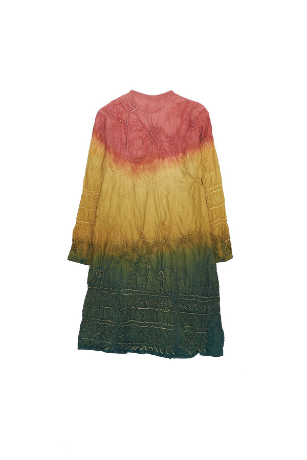 Multi Colored Soft Silk Bandhini Dress