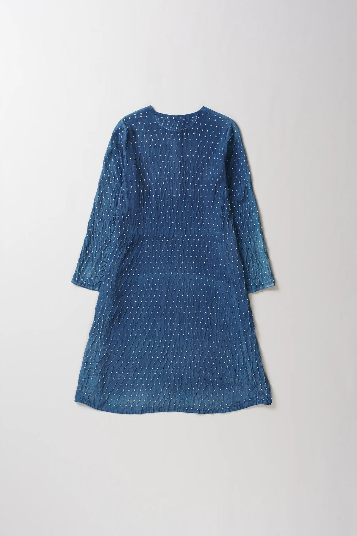 Medium Indigo Silk Bandhani Dress