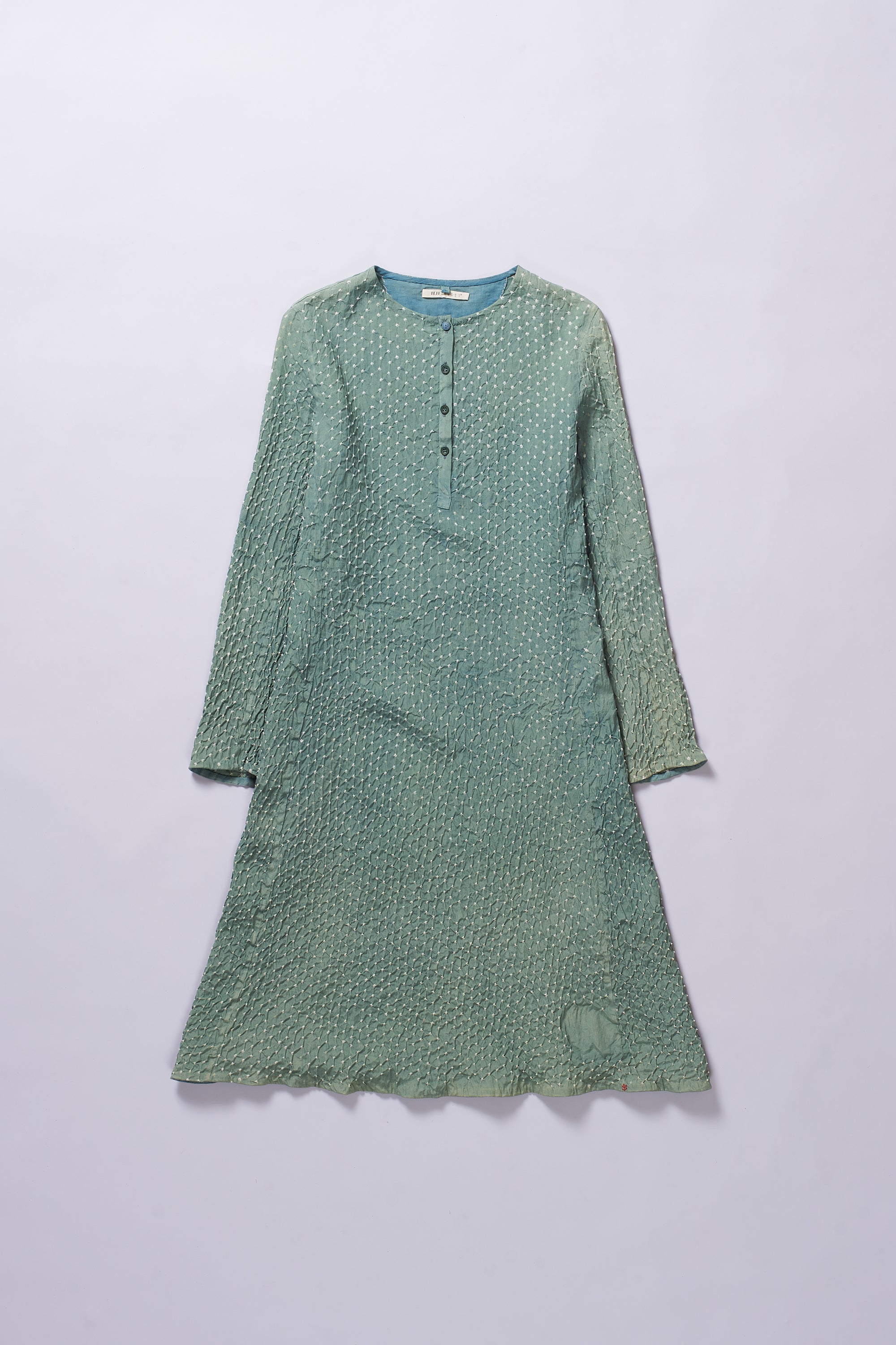 OCEAN BLUE COLOUR COTTON WOMEN DRESS WITH BANDHANI