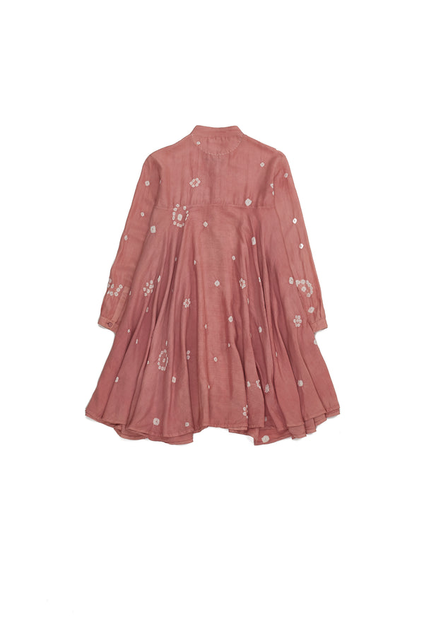 CHALK PINK SILK BANDHANI WOMEN'S SHIRT