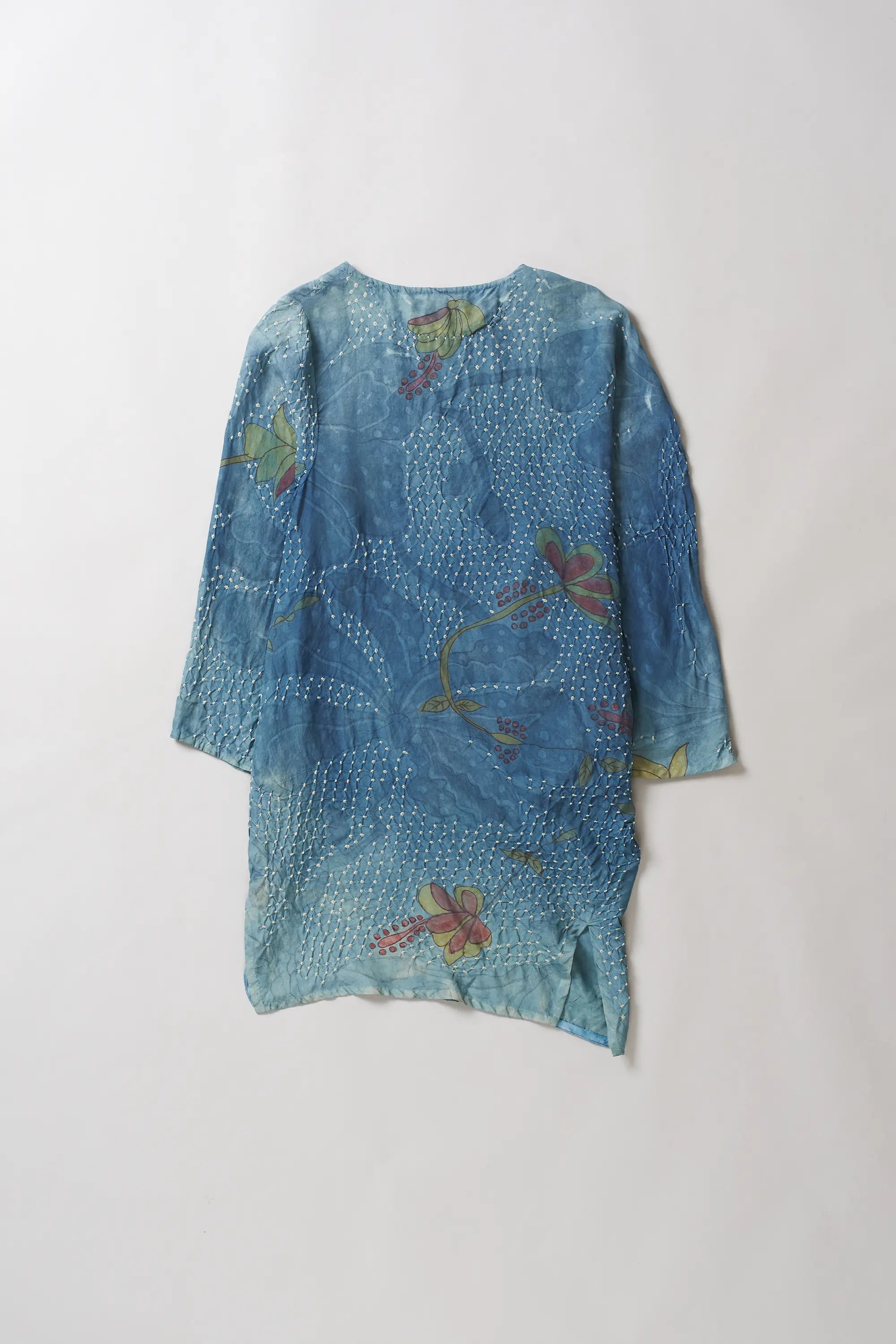 Organic Cotton Indigo Draped Shift Dress