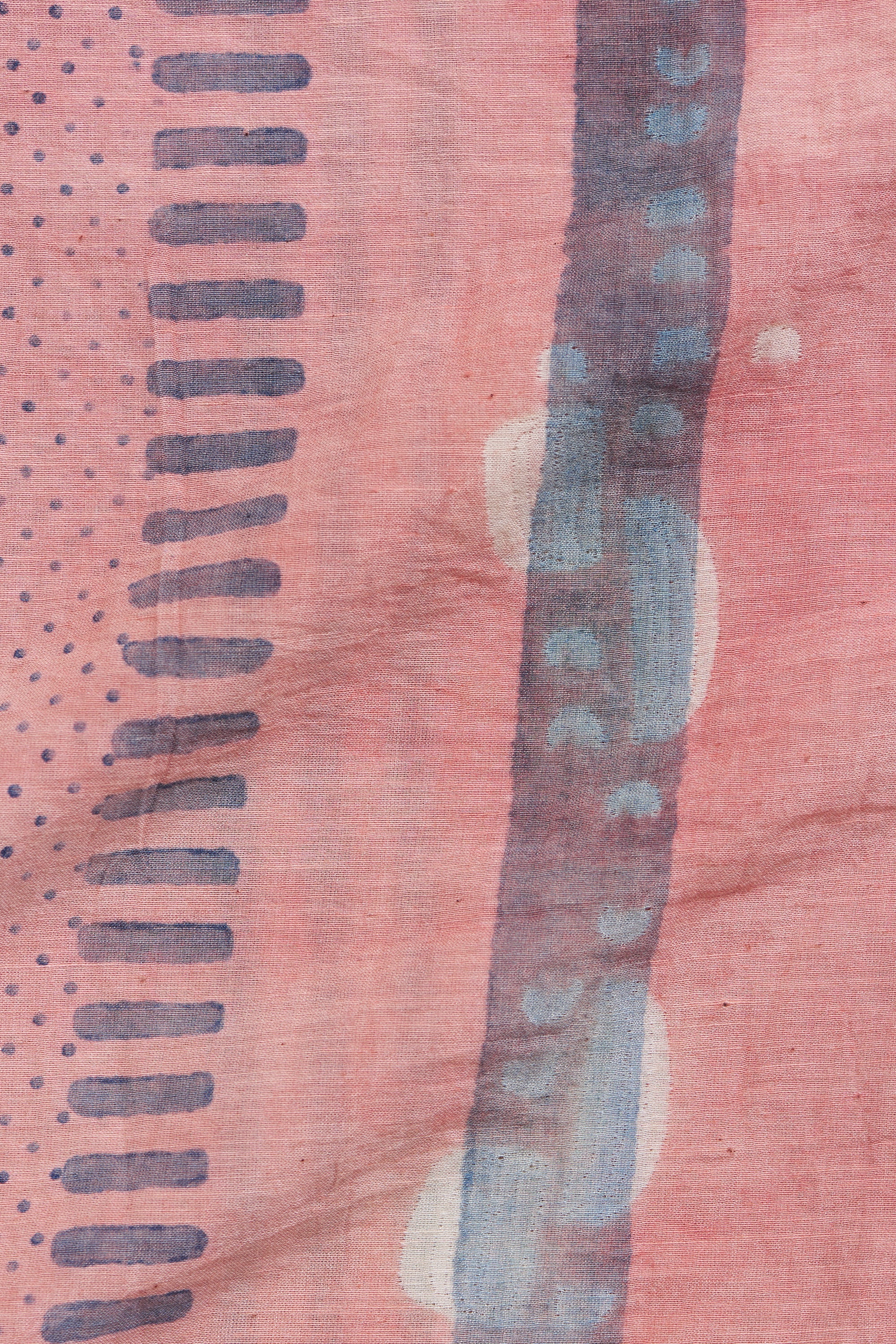 CHALK PINK SHIBORI COTTON SILK BLEND PANTS