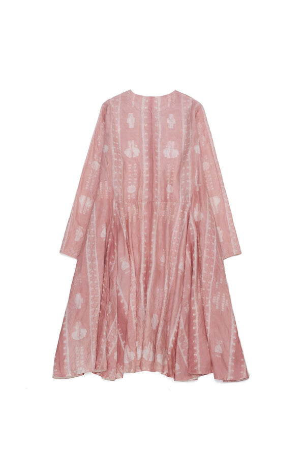 CHALK PINK SHIBORI SOFT SILK DRESS