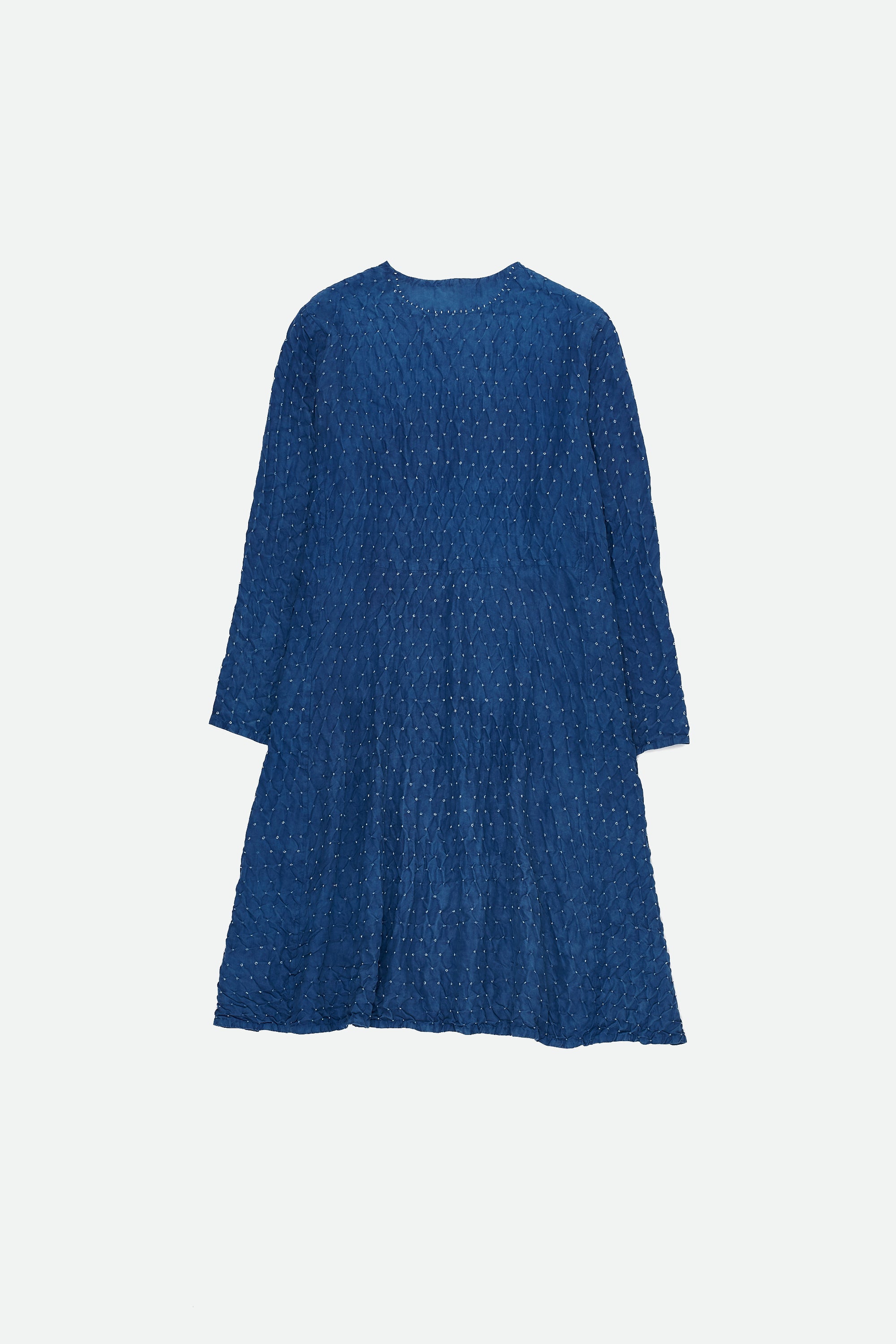 MEDIUM INDIGO SILK BANDHANI DRESS