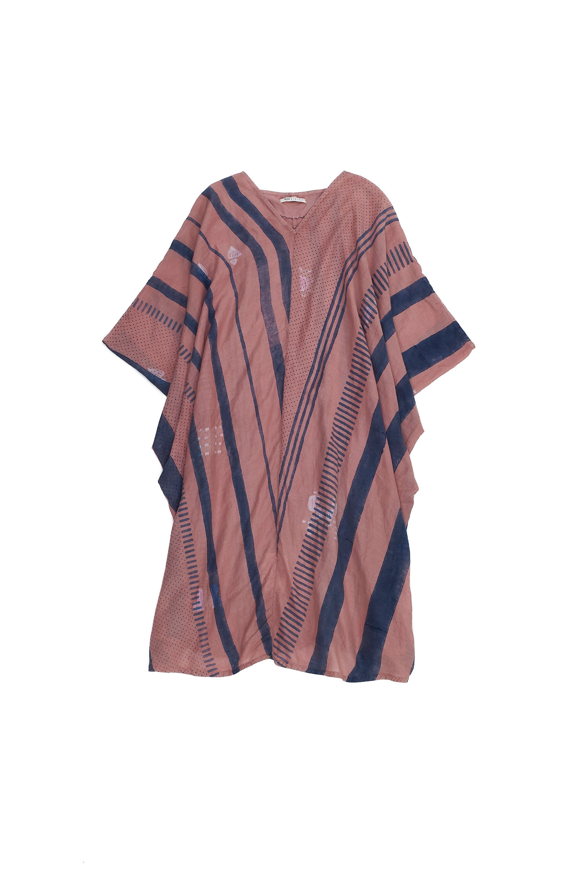 CHALK PINK COTTON SHIBORI WOMEN DRESS