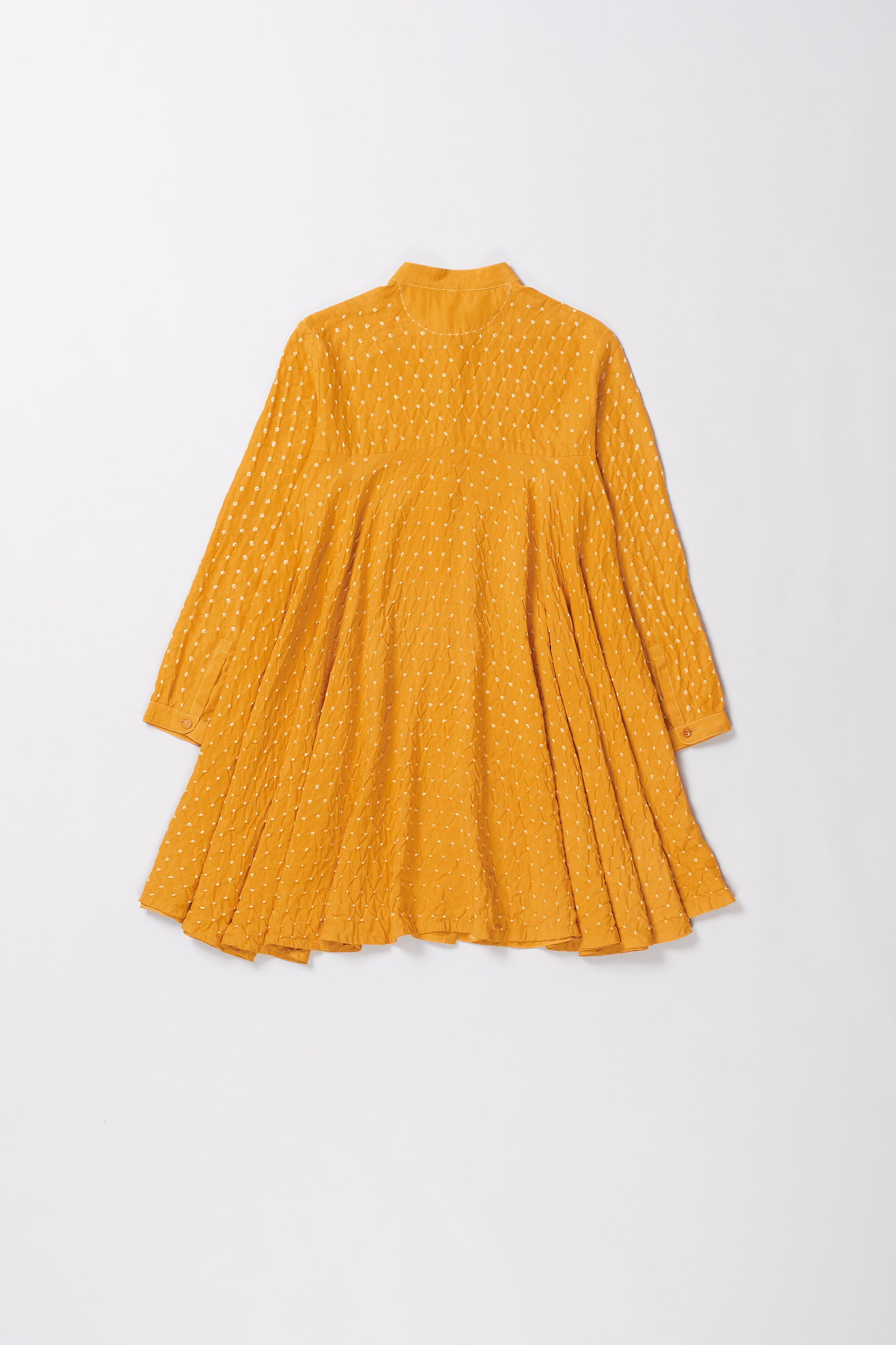 MANGO YELLOW SILK WOMEN DRESS WITH BANDHANI