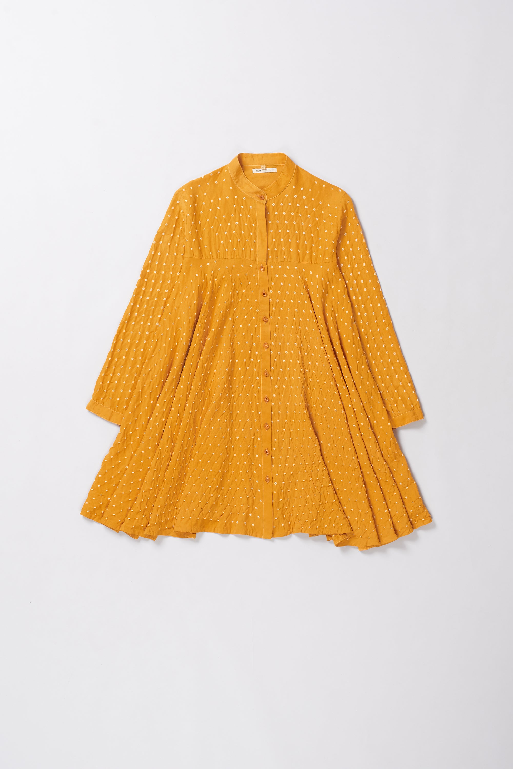 MANGO YELLOW SILK WOMEN DRESS WITH BANDHANI