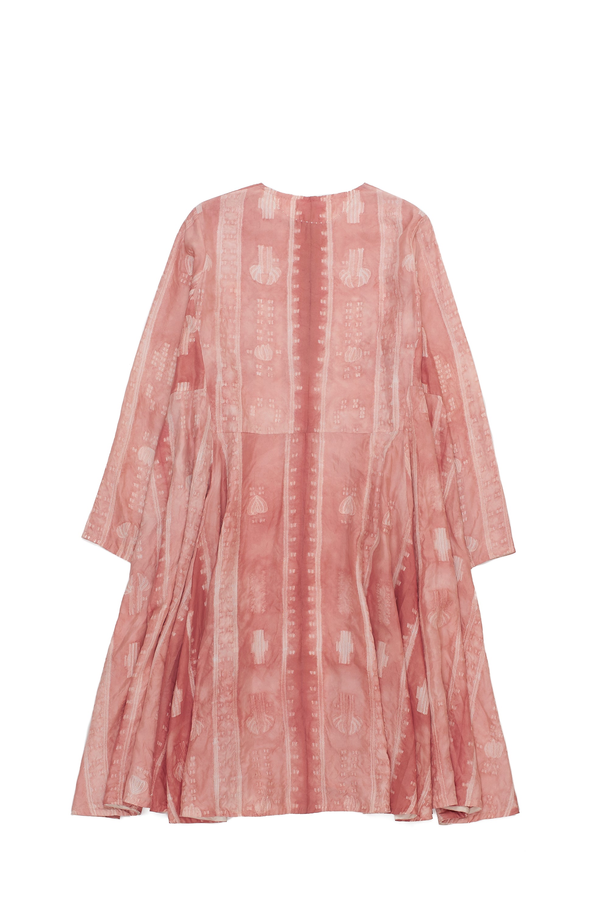 CHALK PINK SHIBORI SOFT SILK DRESS