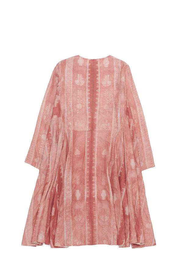 CHALK PINK SHIBORI SOFT SILK DRESS