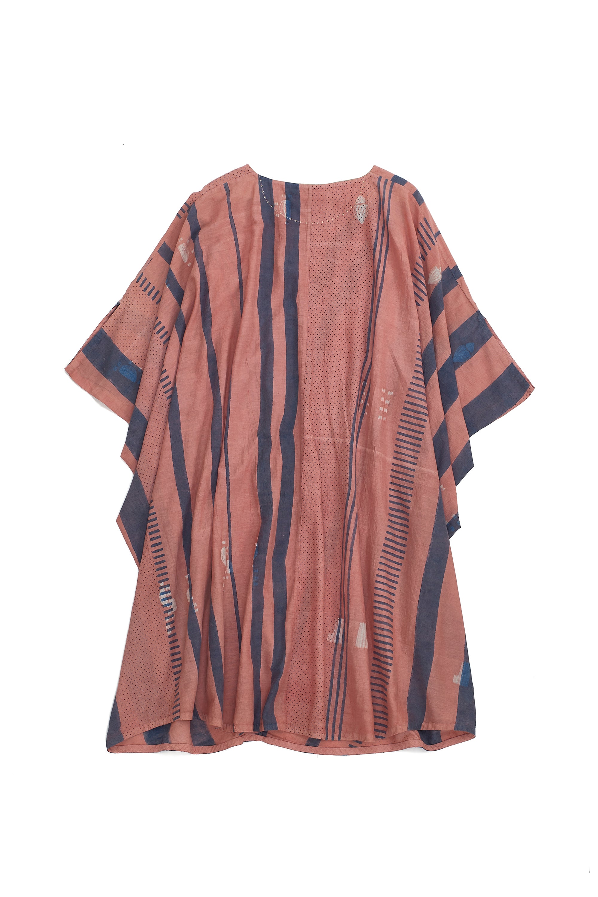 CHALK PINK COTTON SHIBORI WOMEN DRESS