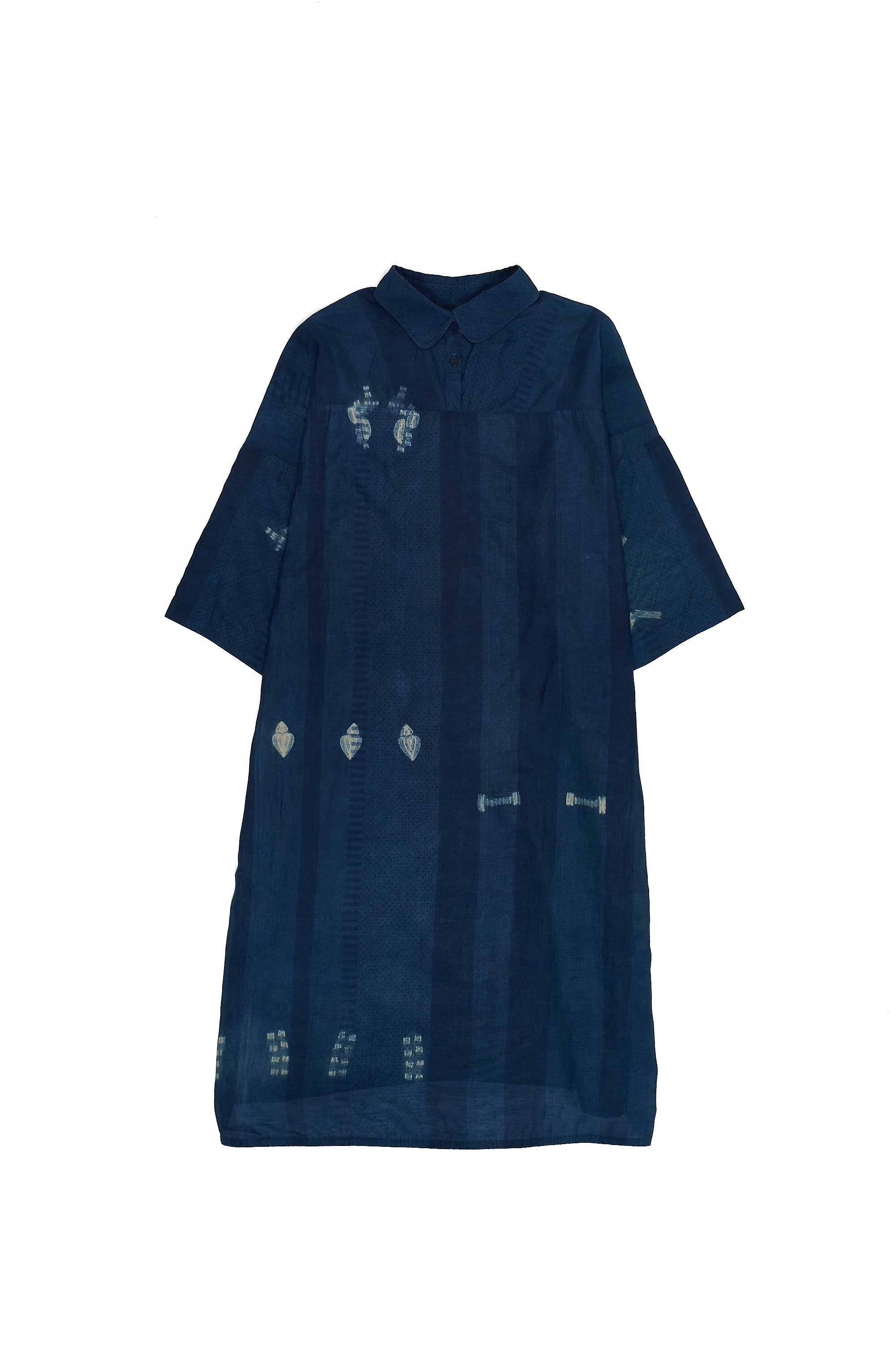 MEDIUM INDIGO SHIBORI OVER SIZED DRESS