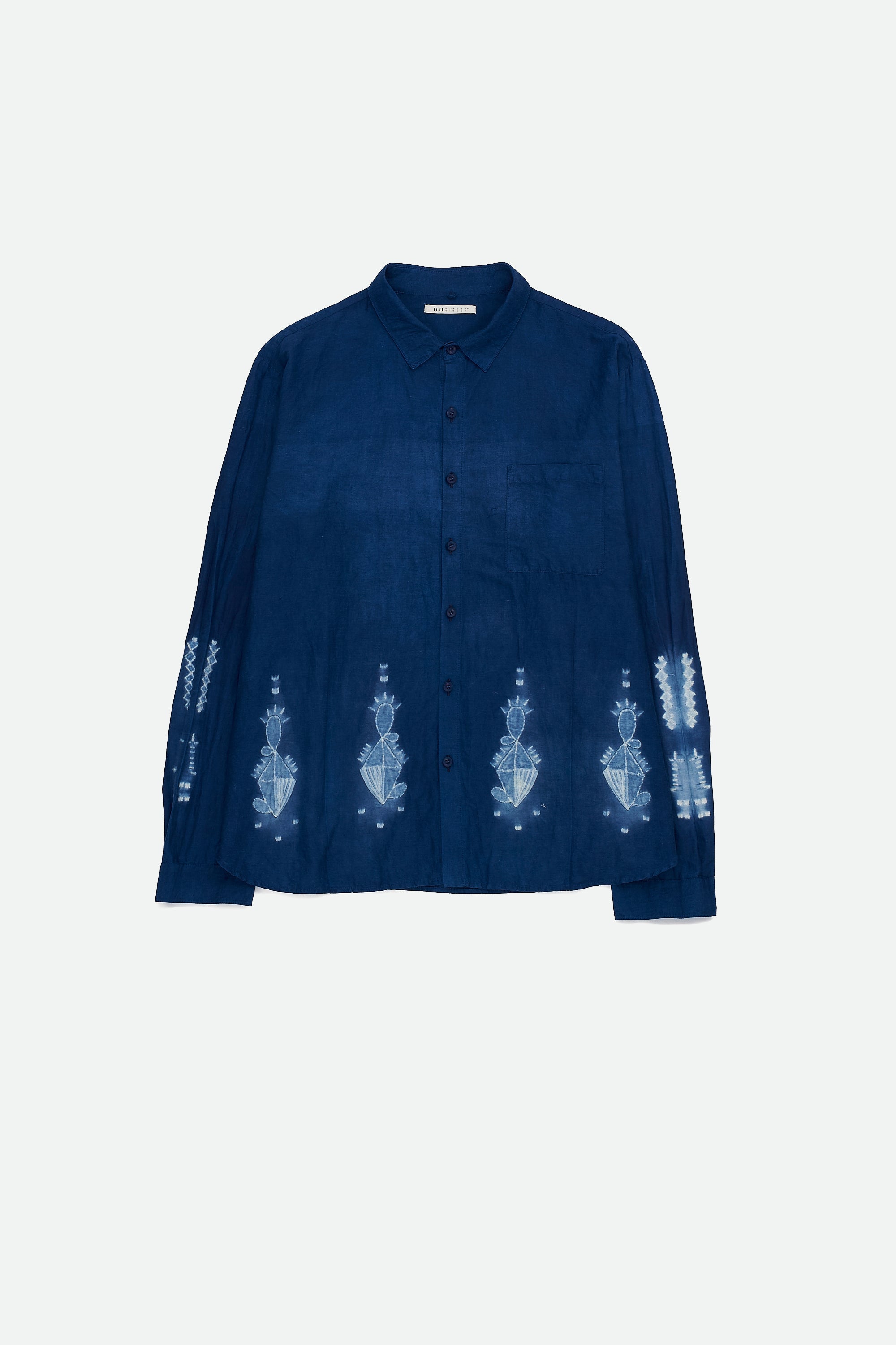 MEDIUM INDIGO SHIBORI COTTON UNISEX SHIRT