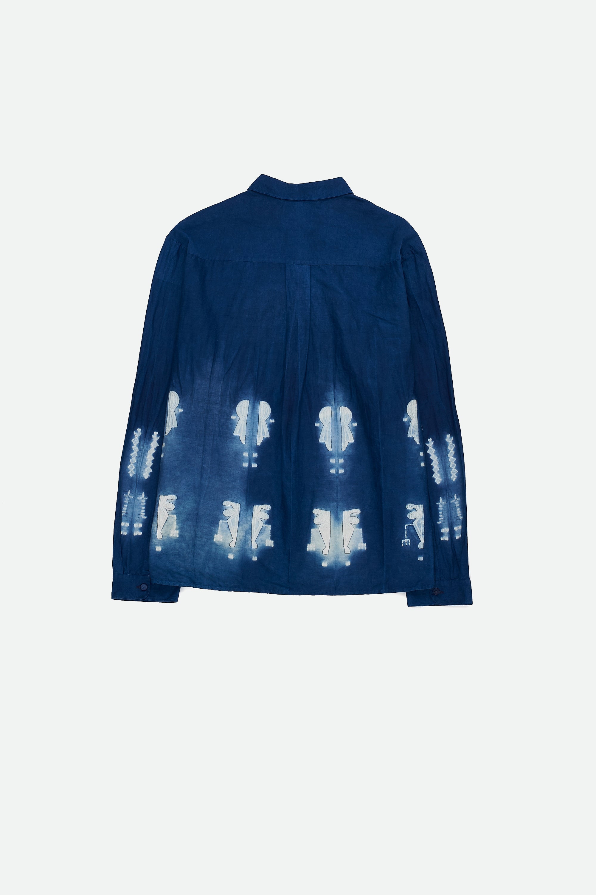 MEDIUM INDIGO SHIBORI COTTON UNISEX SHIRT