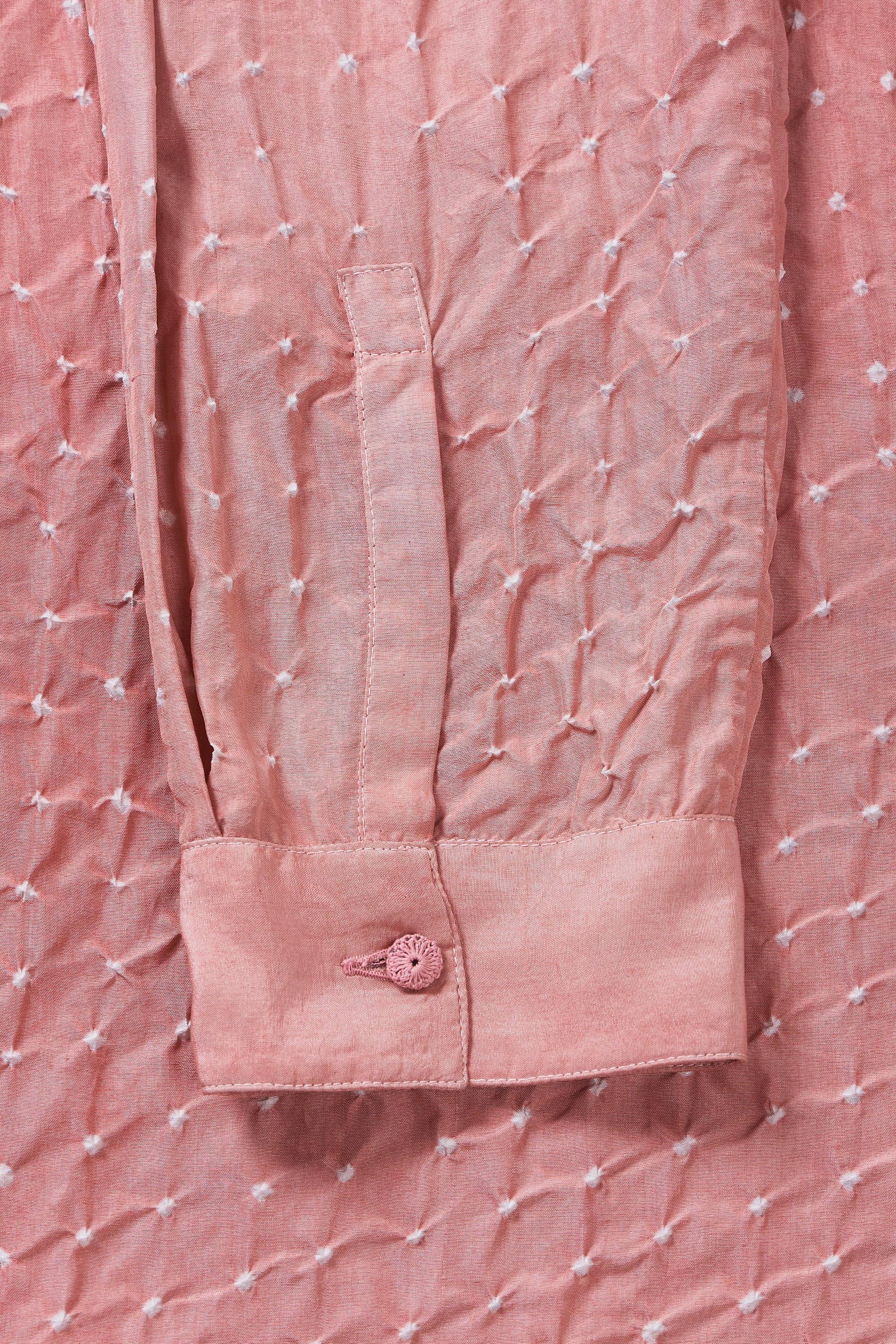 CHALK PINK ALL OVER BANDHANI SOFT SILK SHIRT