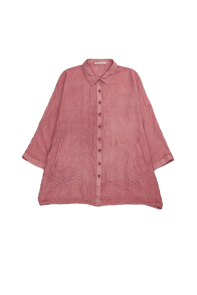 CHALK PINK SILK BANDHANI UNISEX SHIRT