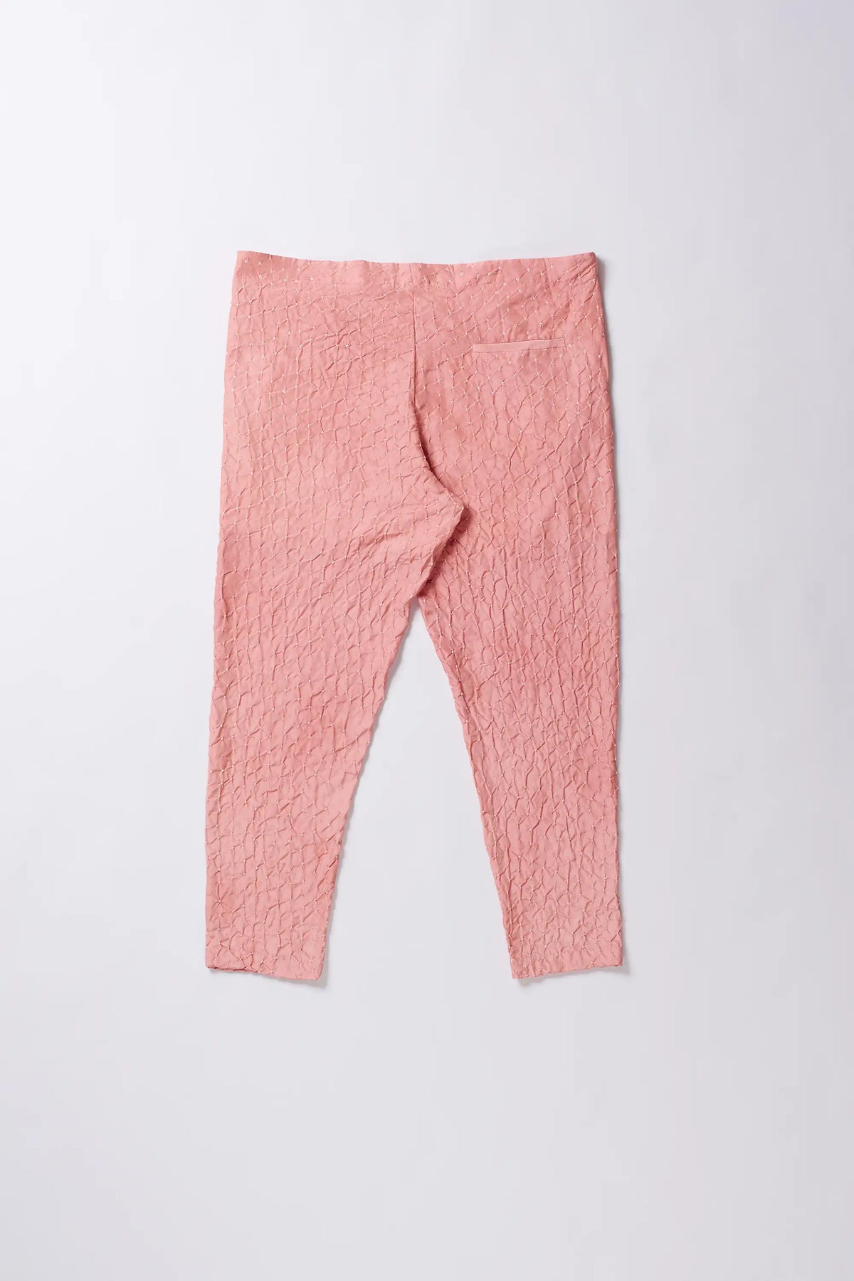 Chalk Pink Bandhani Silk Pant