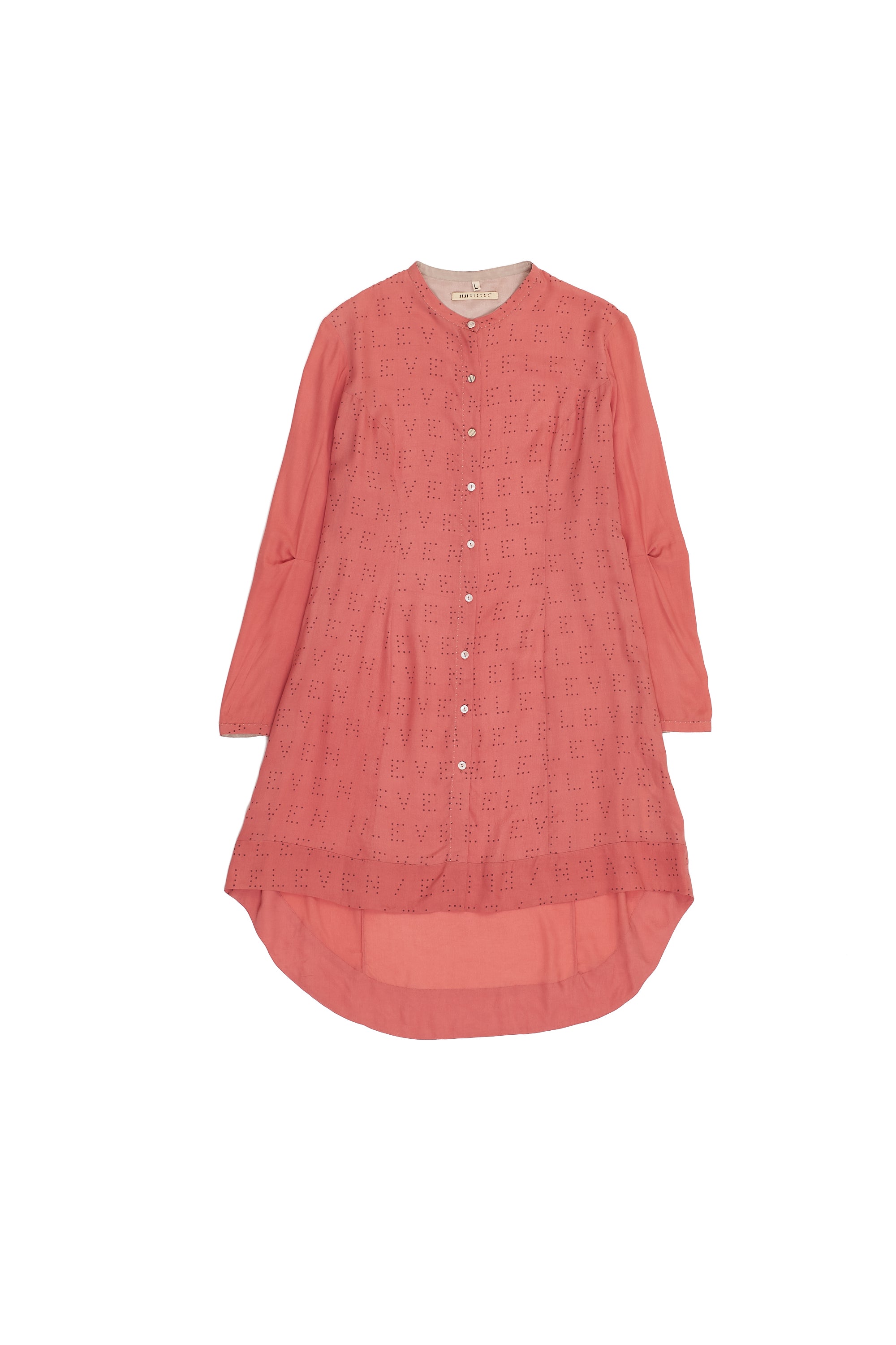 PINK WOOD SILK WOMEN DRESS