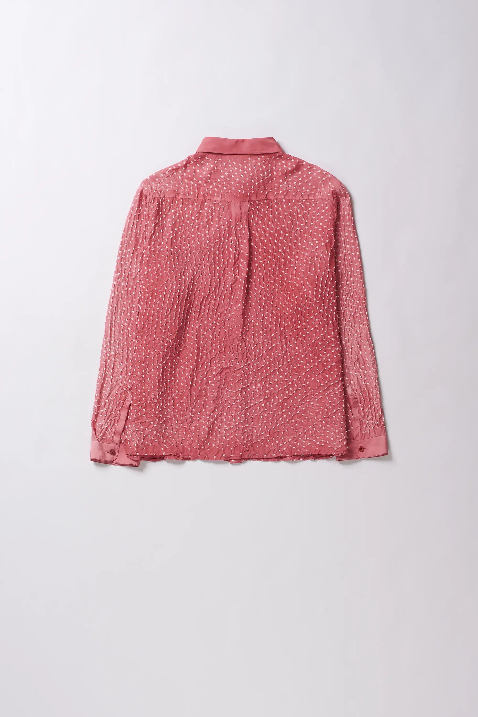 Pink Wood Dyed Bandhani Silk Shirt