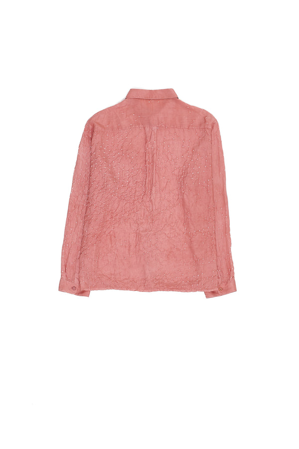 CHALK PINK SILK BANDHANI WOMEN'S SHIRT