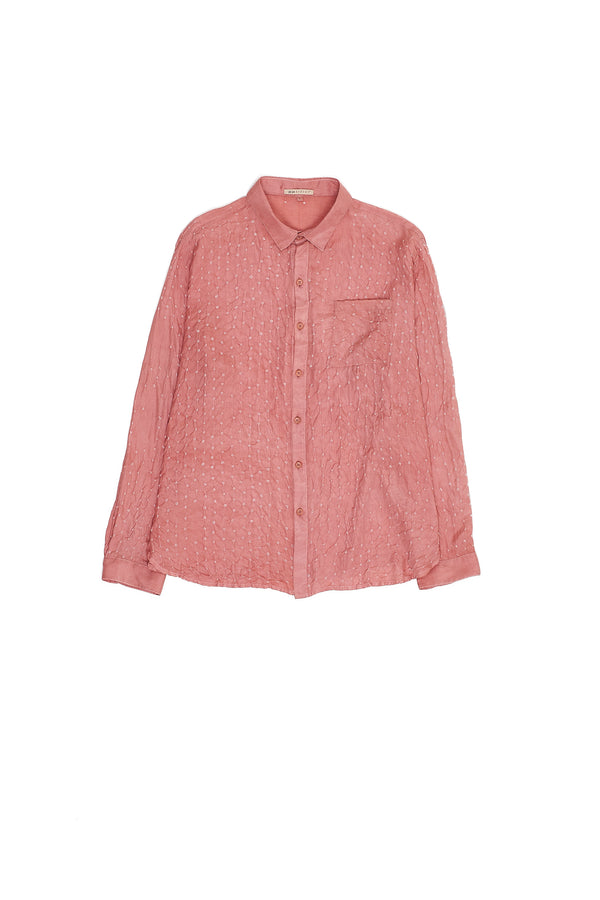 CHALK PINK SILK BANDHANI WOMEN'S SHIRT