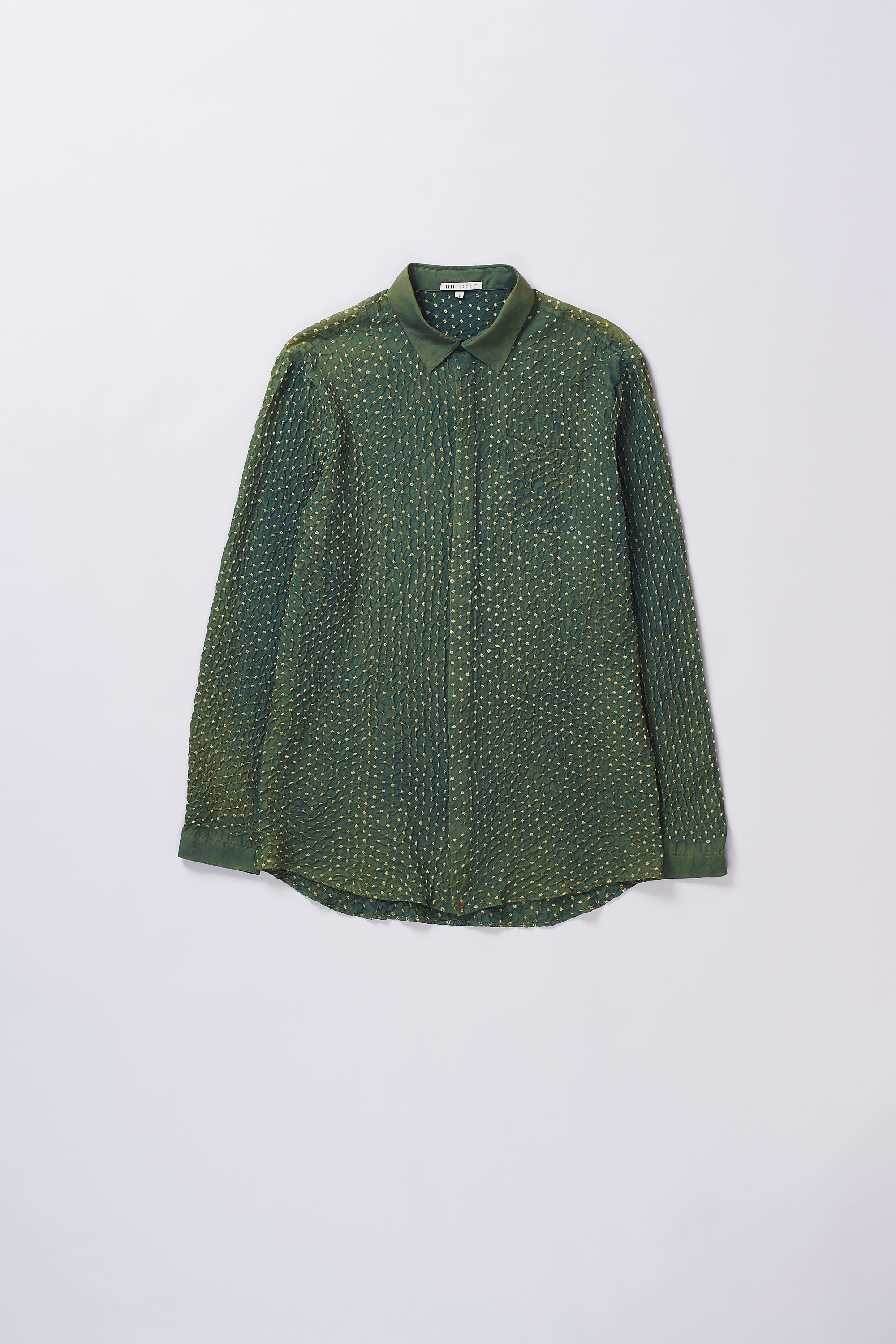 BOTTLE GREEN BANDHANI SHIRT