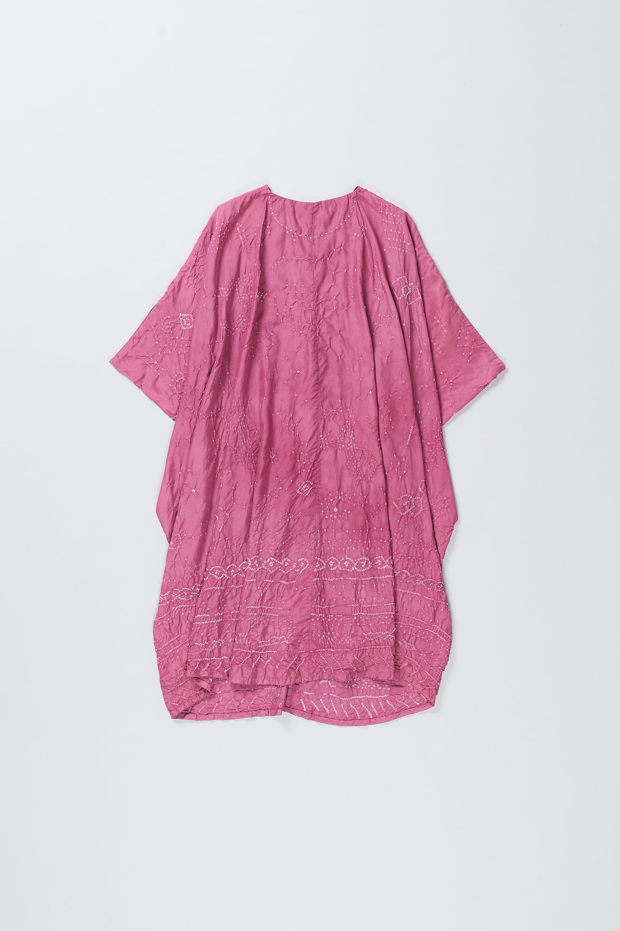 FUSCHIA PINK BANDHANI SILK WOMEN DRESS