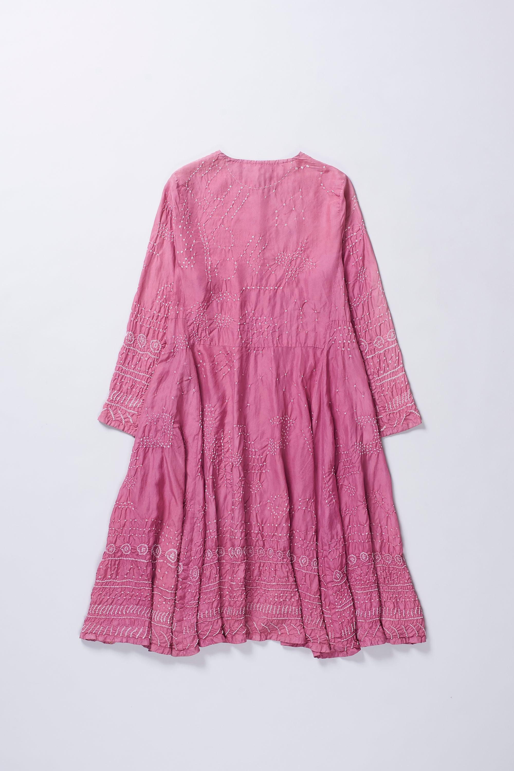 FUSCHIA PINK SILK BANDHANI WOMEN'S DRESS