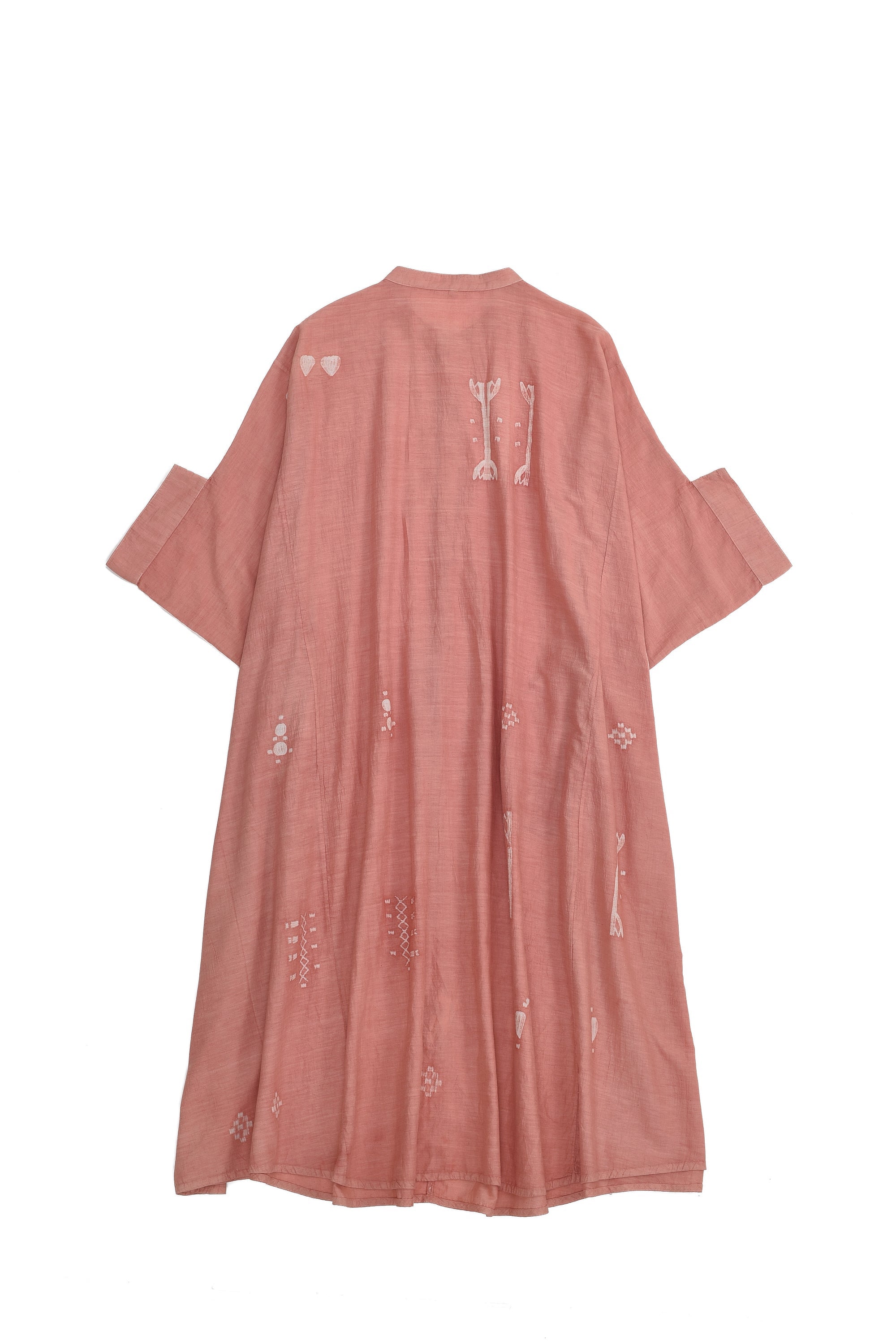 CHALK PINK SHIBORI KAFTAN DRESS