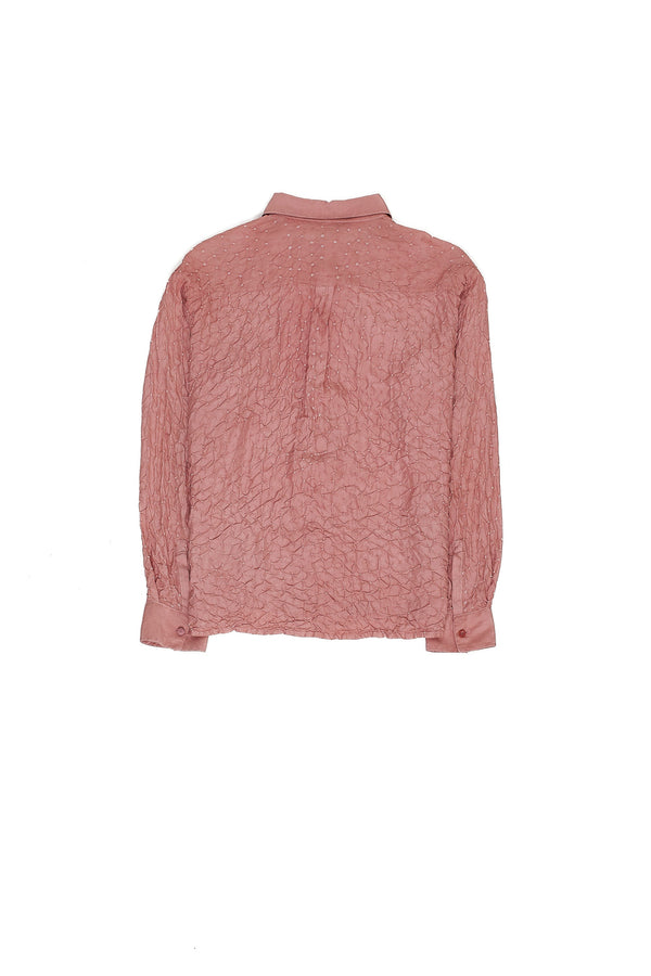 CHALK PINK SILK BANDHANI UNISEX SHIRT