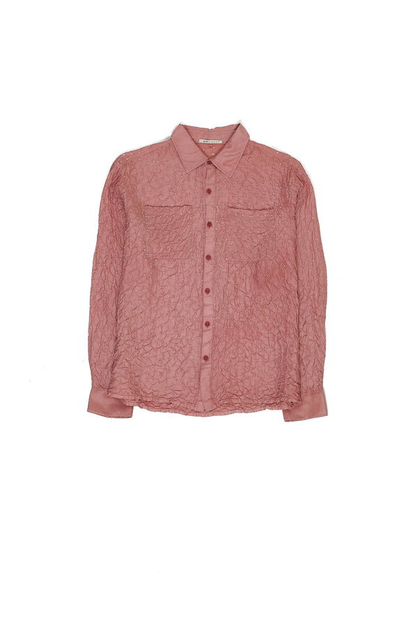 CHALK PINK SILK BANDHANI UNISEX SHIRT