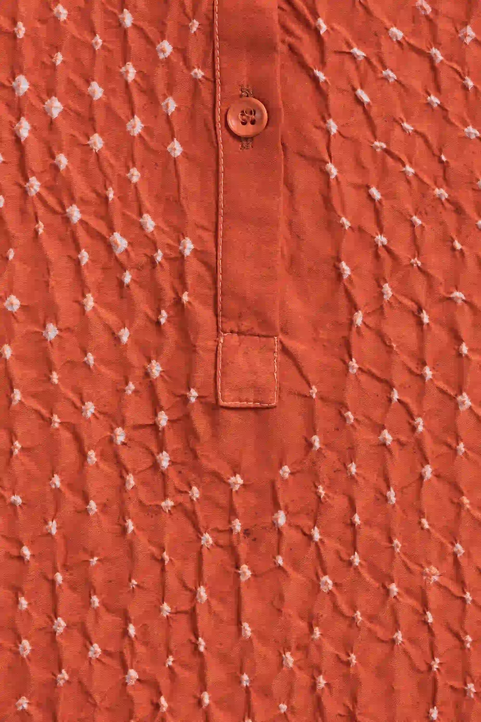 Sunset Orange Silk Bandhani Women Dress