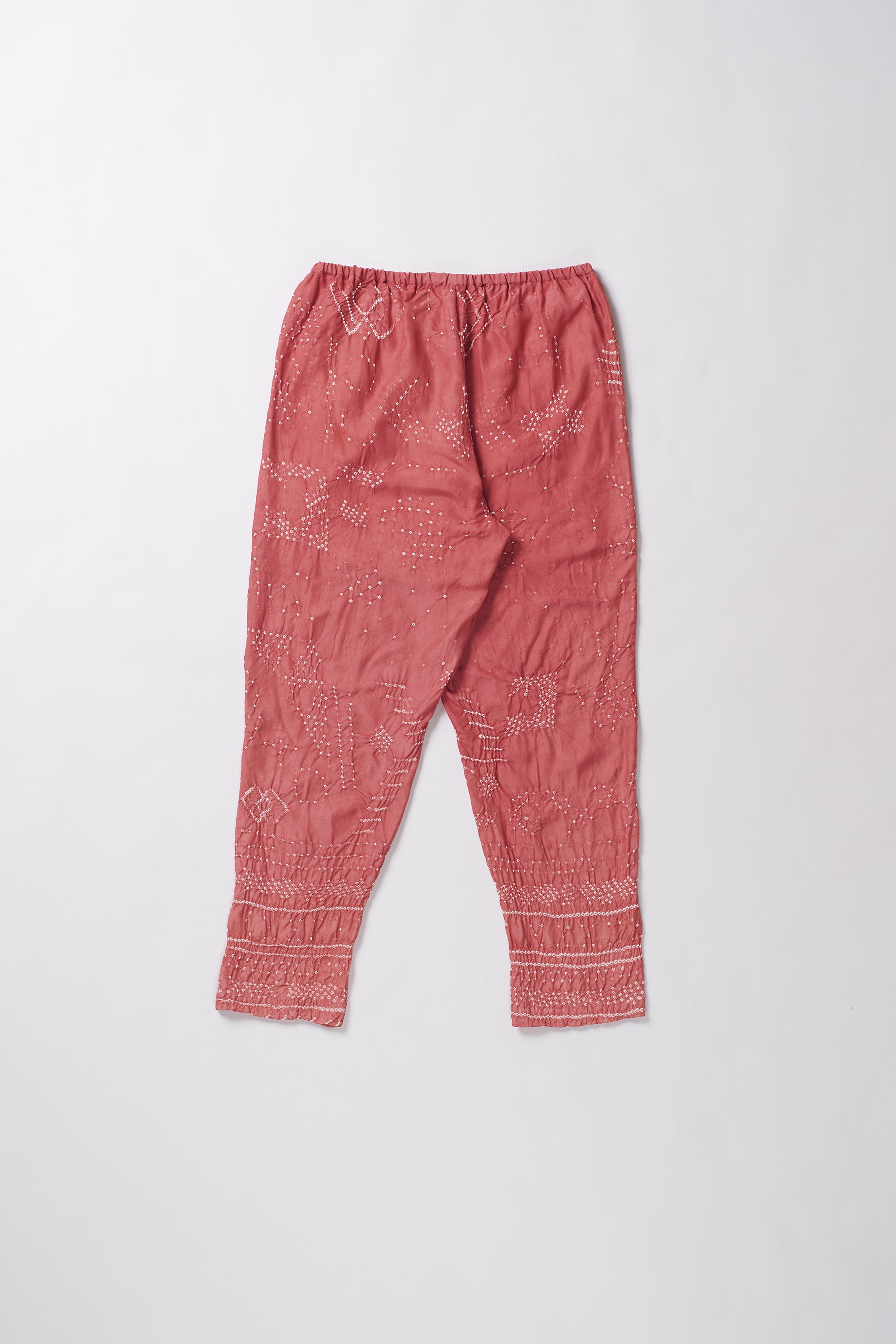 PINK BANDHANI SILK WOMEN PANT