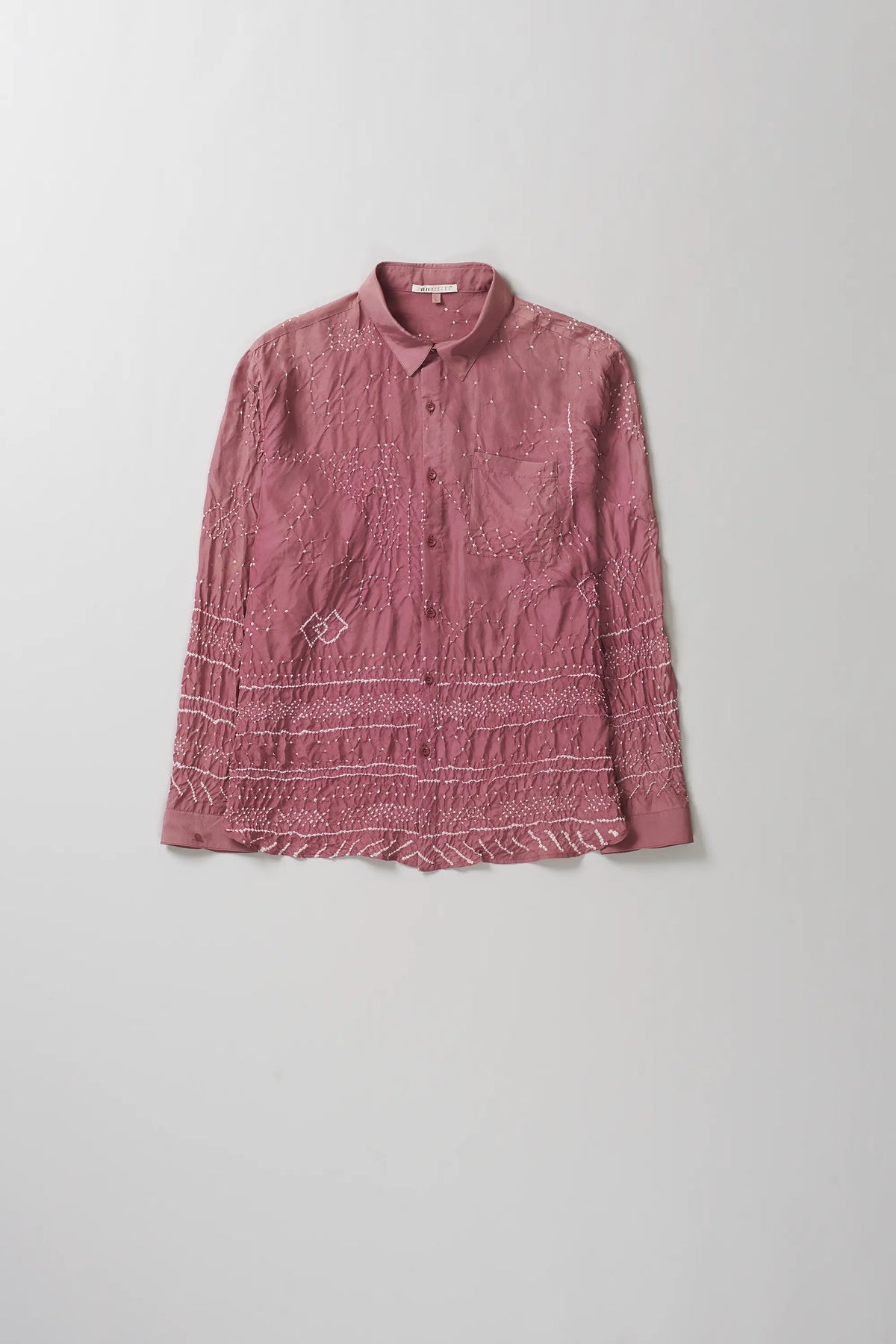 Fuschia Pink Silk Bandhani Unisex Shirt