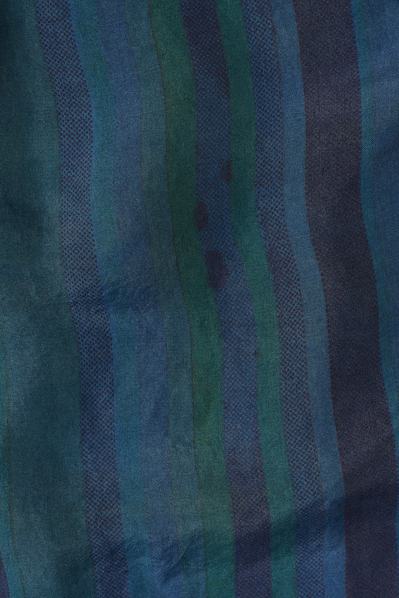 MEDIUM INDIGO SILK WITH STRIPES AND OVERDYED