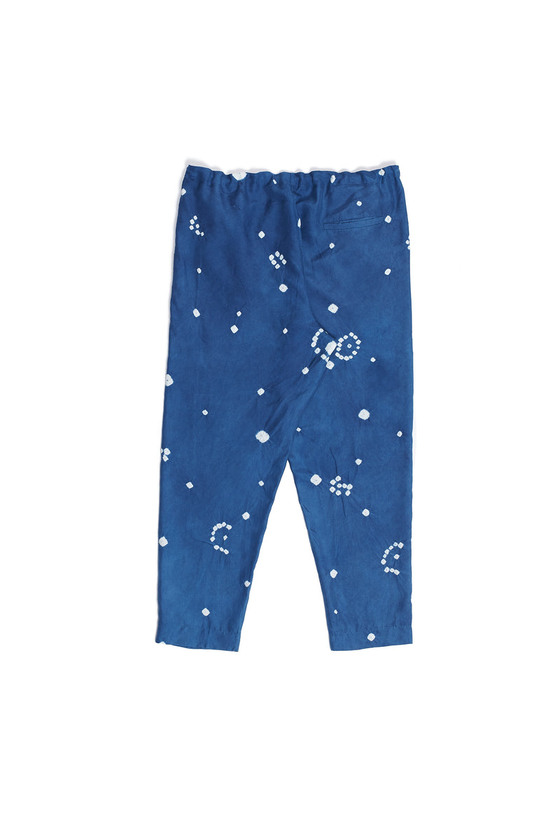 INDIGO SILK BANDHANI PANTS