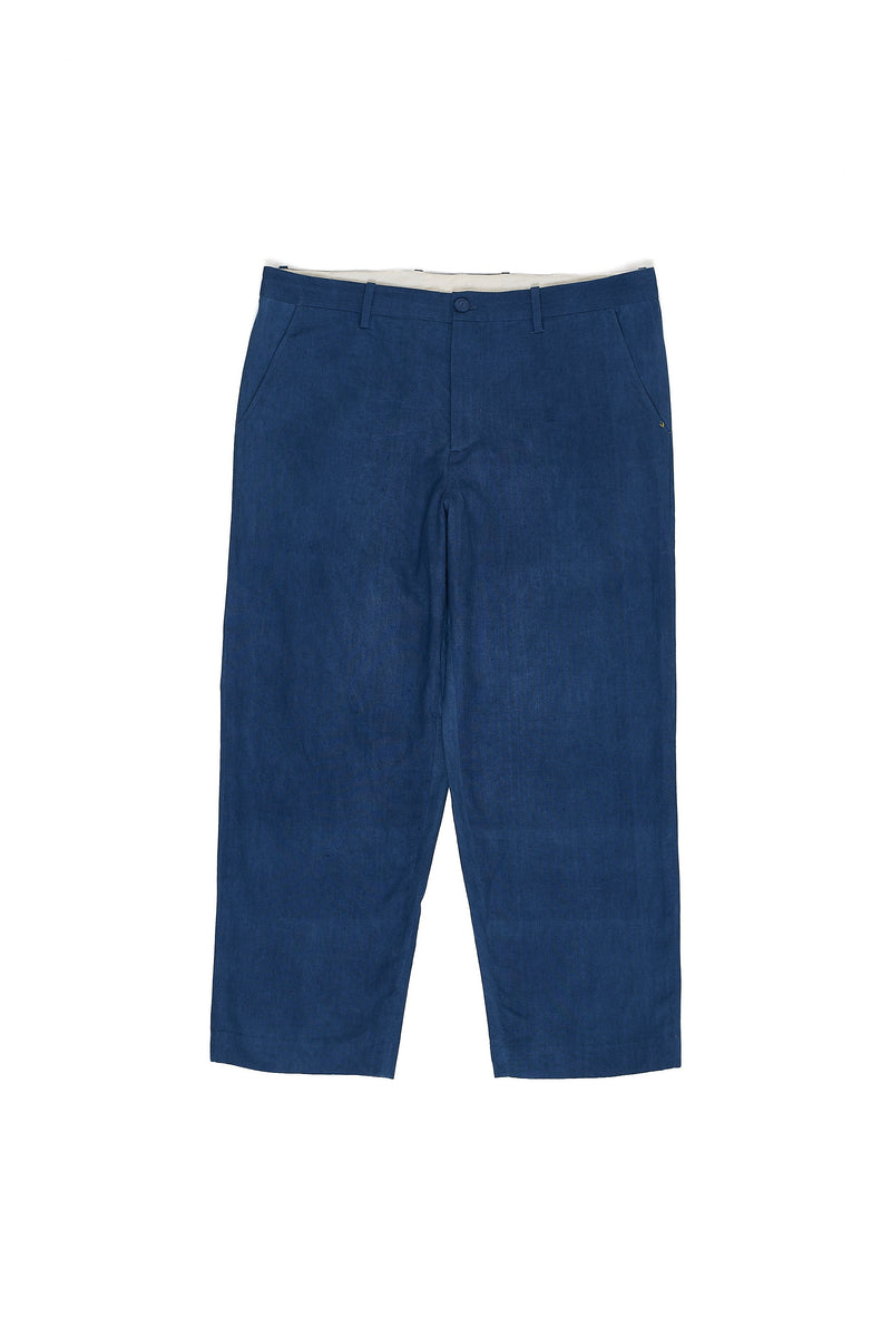 Indigo All Over Bandhani Statement Cotton Trousers